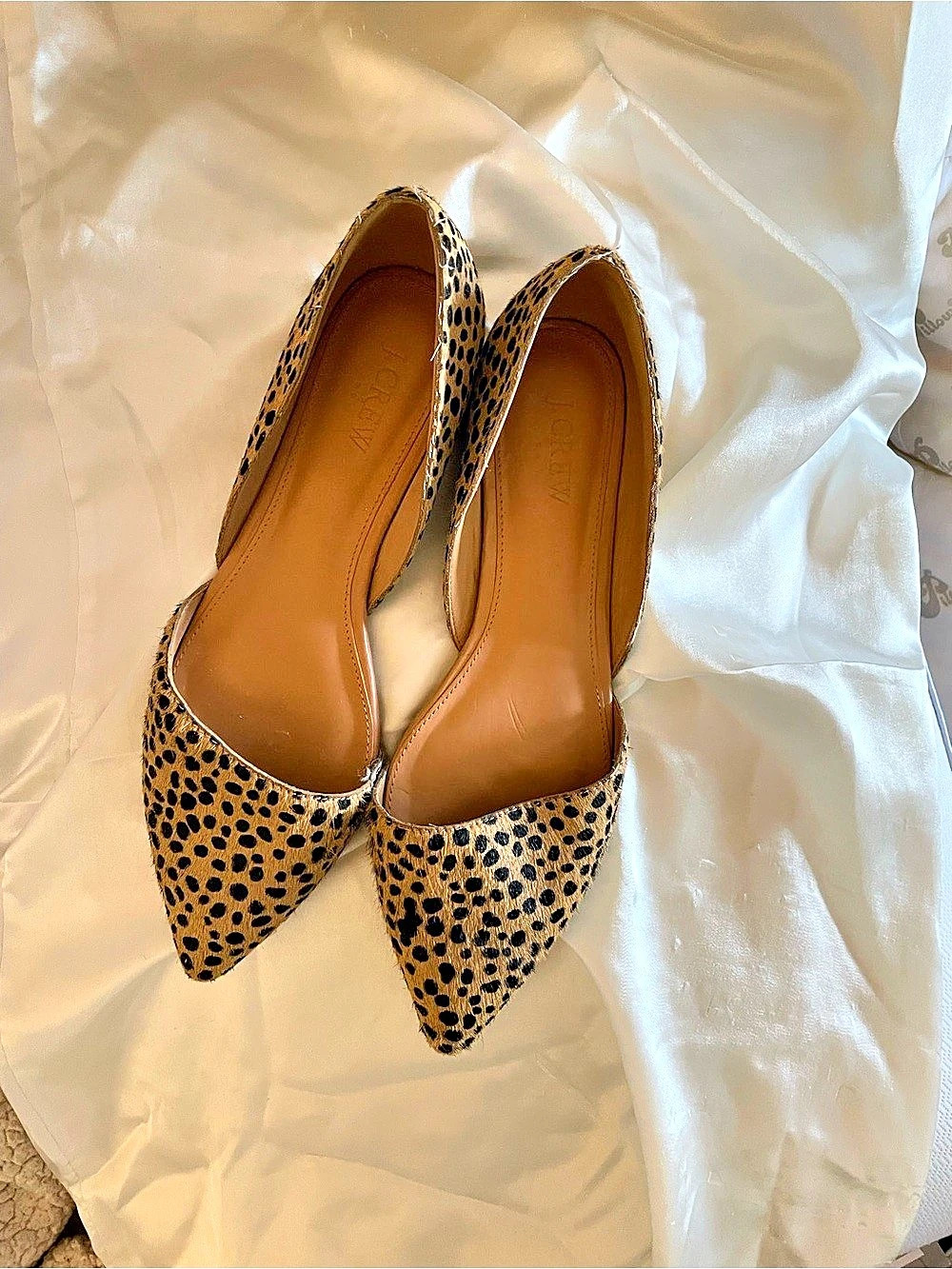 J.Crew Zoe Leopard Calf Hair d'Orsay Flats US 8.5